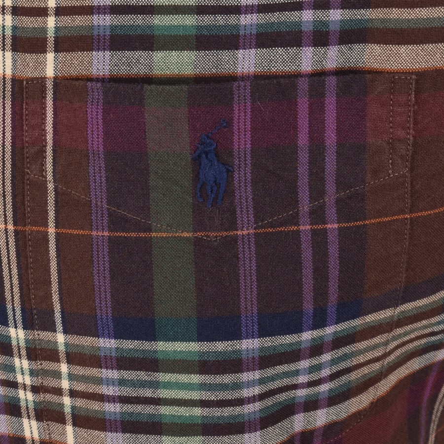Image number 3 for Ralph Lauren Check Long Sleeve Shirt Brown