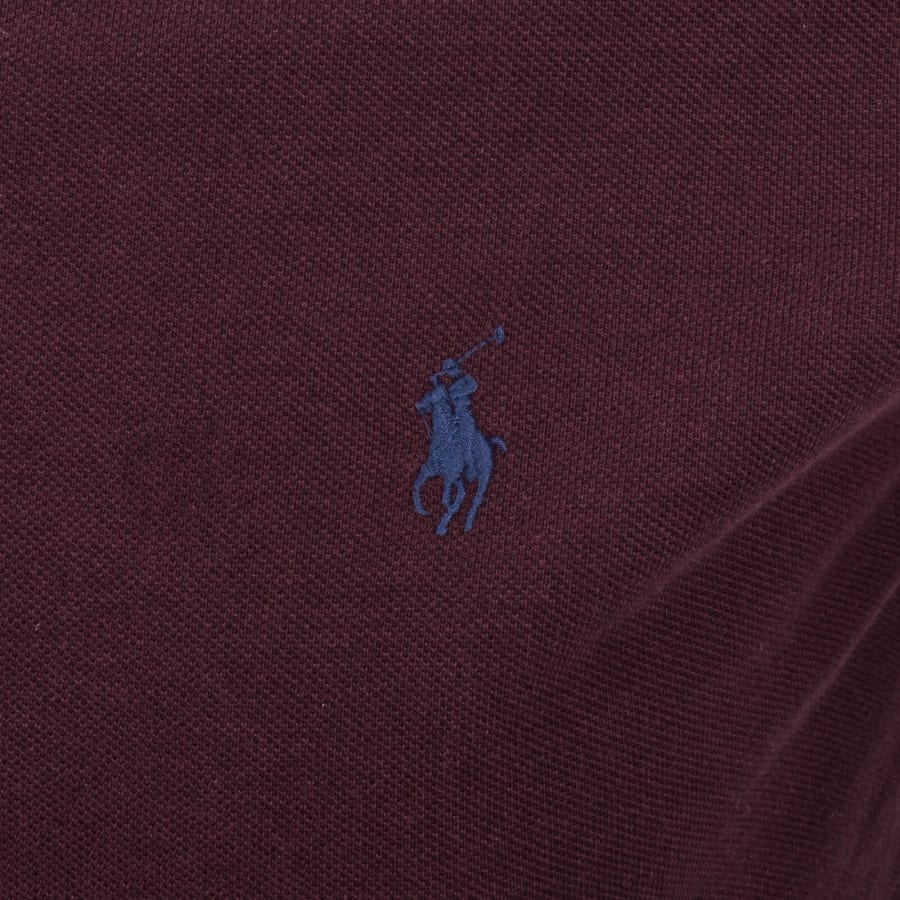 Image number 3 for Ralph Lauren Custom Slim Polo T Shirt Burgundy