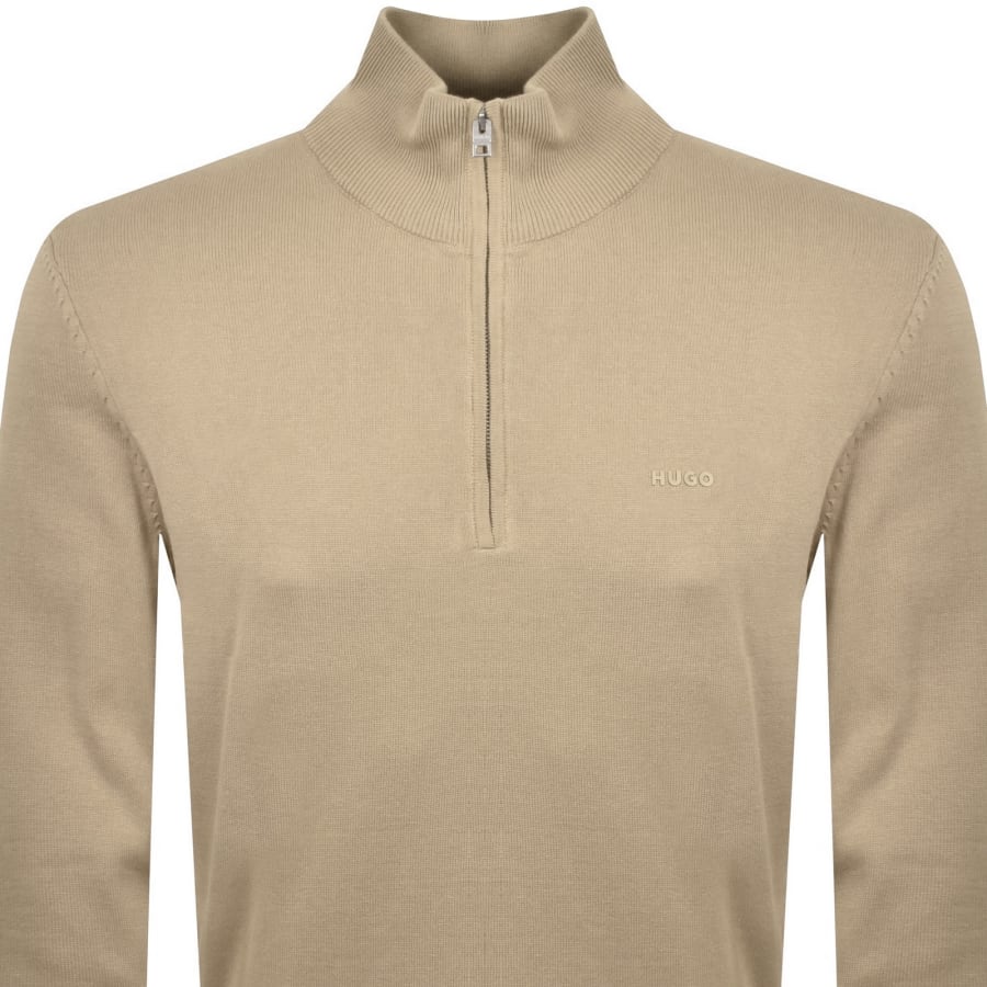 Image number 2 for HUGO San Quintus C2 Knit Jumper Beige