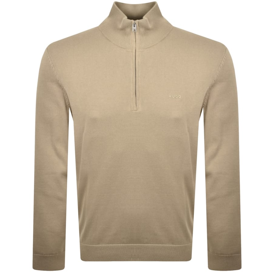 Image number 1 for HUGO San Quintus C2 Knit Jumper Beige