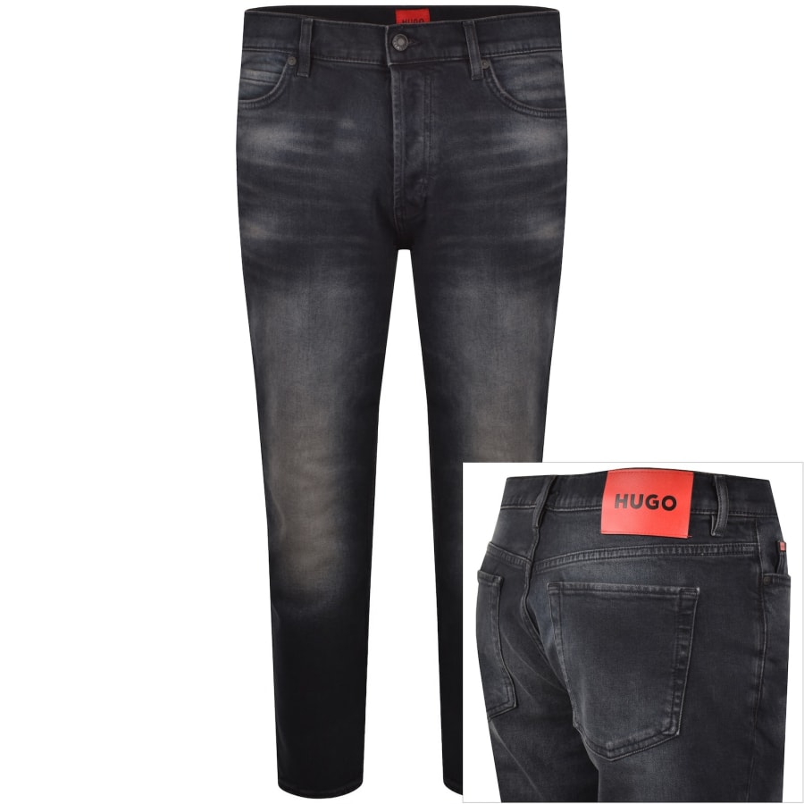 Image number 1 for HUGO 634 Tapered Fit Jeans Dark Wash Blue