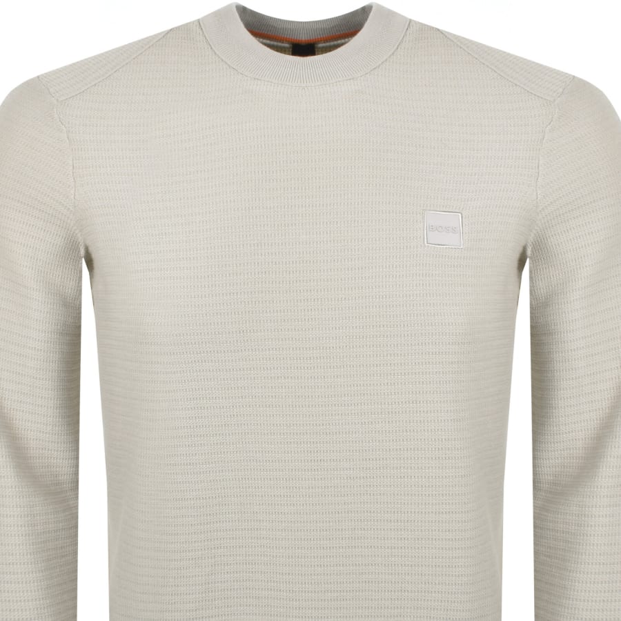Image number 2 for BOSS Anion Knit Jumper Beige