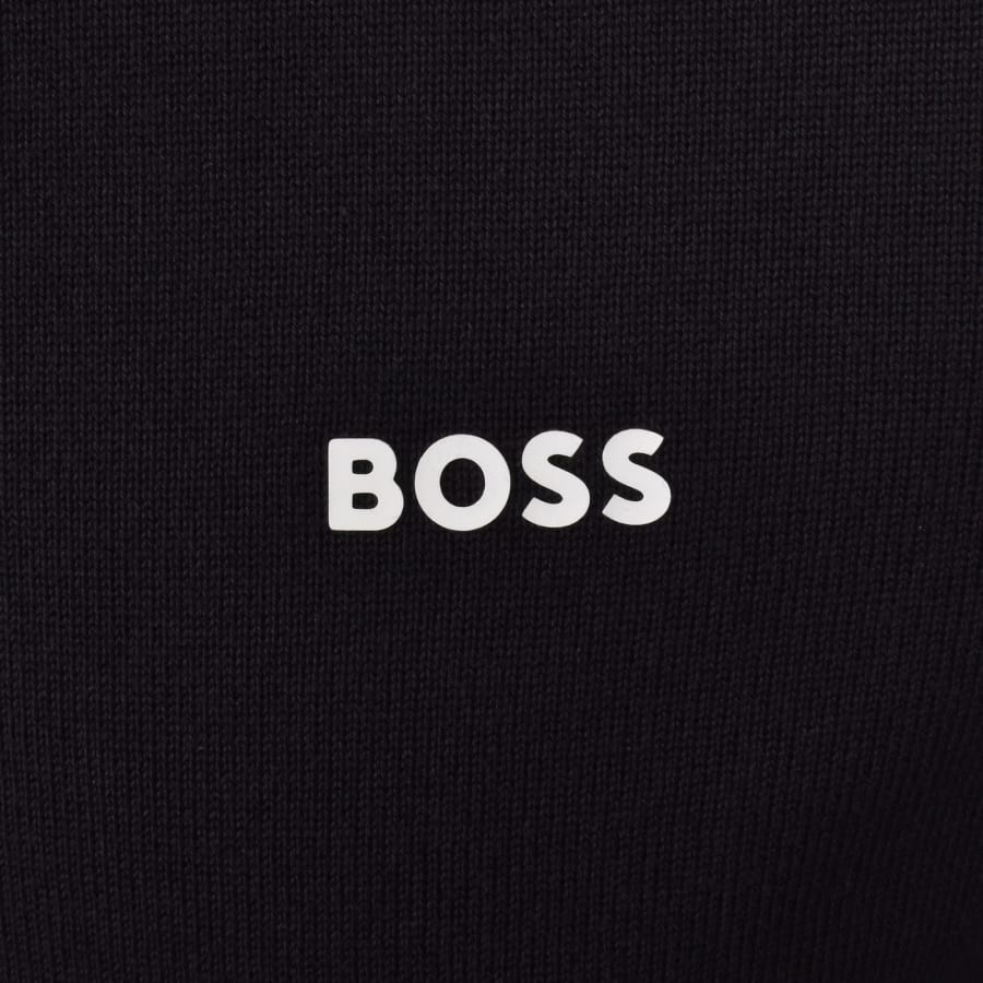Image number 3 for BOSS Ever X Quarter Zip Jumper Dark Blue