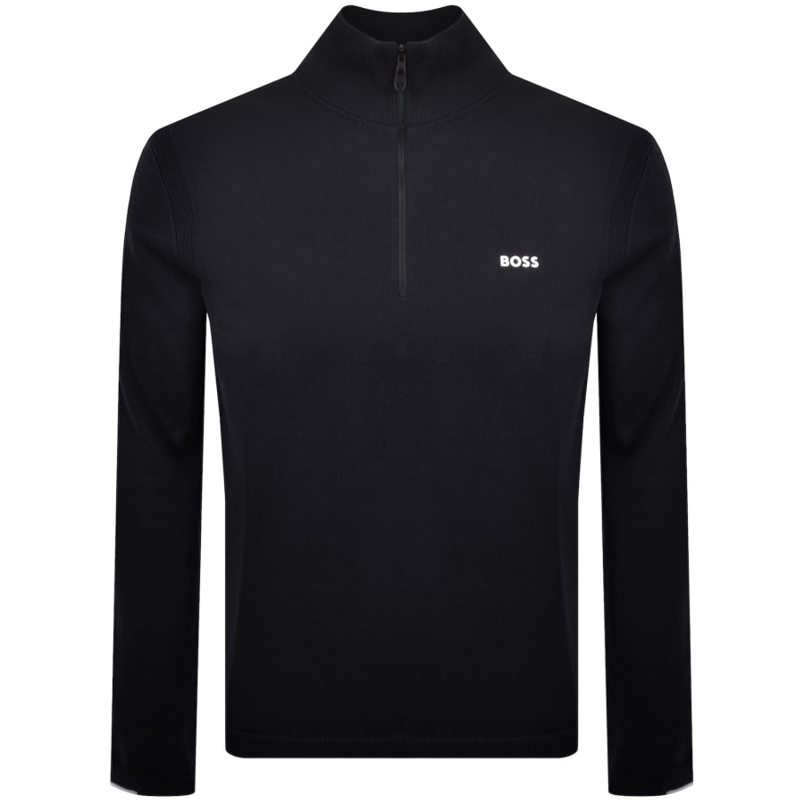 Image number 1 for BOSS Ever X Quarter Zip Jumper Dark Blue
