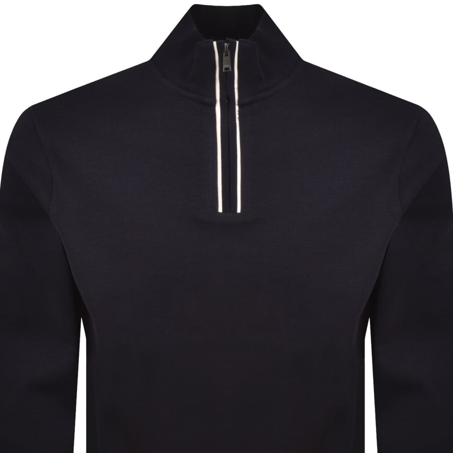 Image number 2 for BOSS H Sidney 80 Quarter Zip Sweatshirt Navy