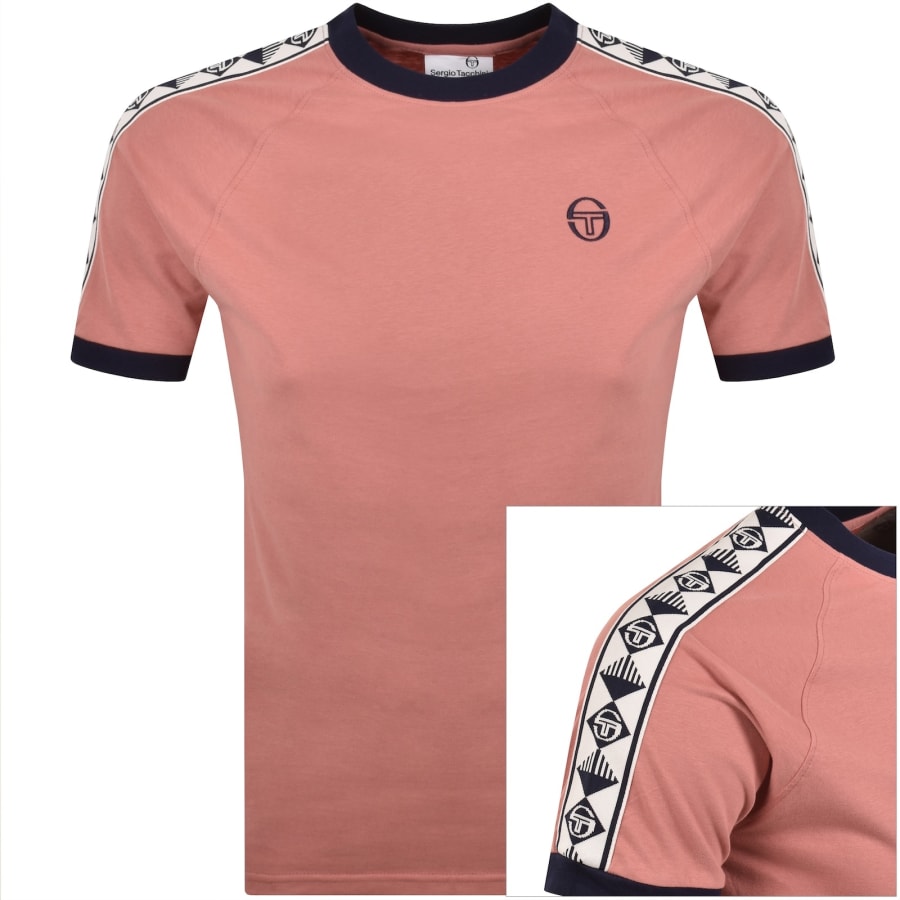 Image number 1 for Sergio Tacchini Ringer T Shirt Pink