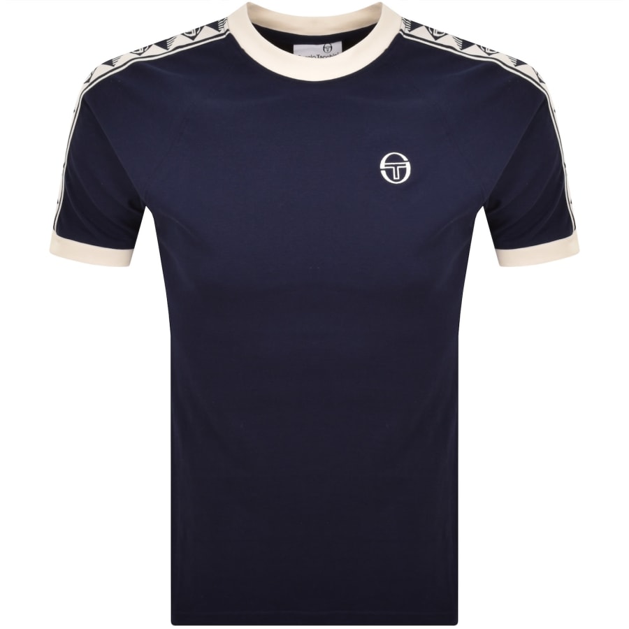 Image number 2 for Sergio Tacchini Ringer T Shirt Maritime Blue