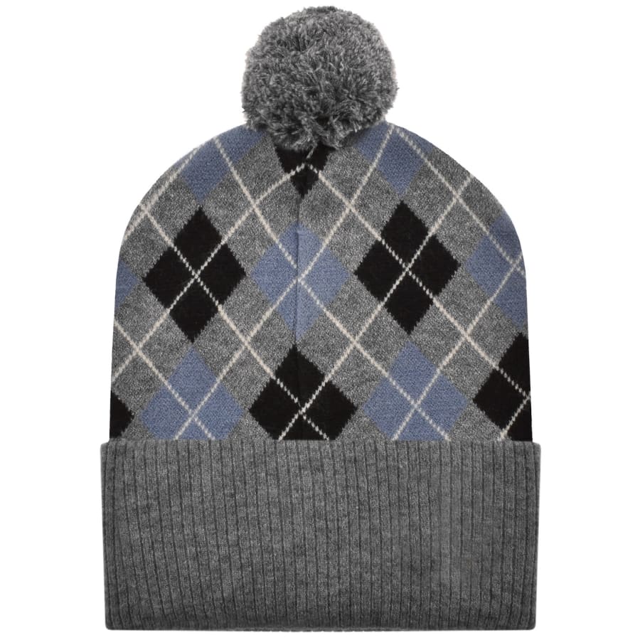 Image number 2 for Sergio Tacchini Hamilton Argyle Pom Beanie Grey