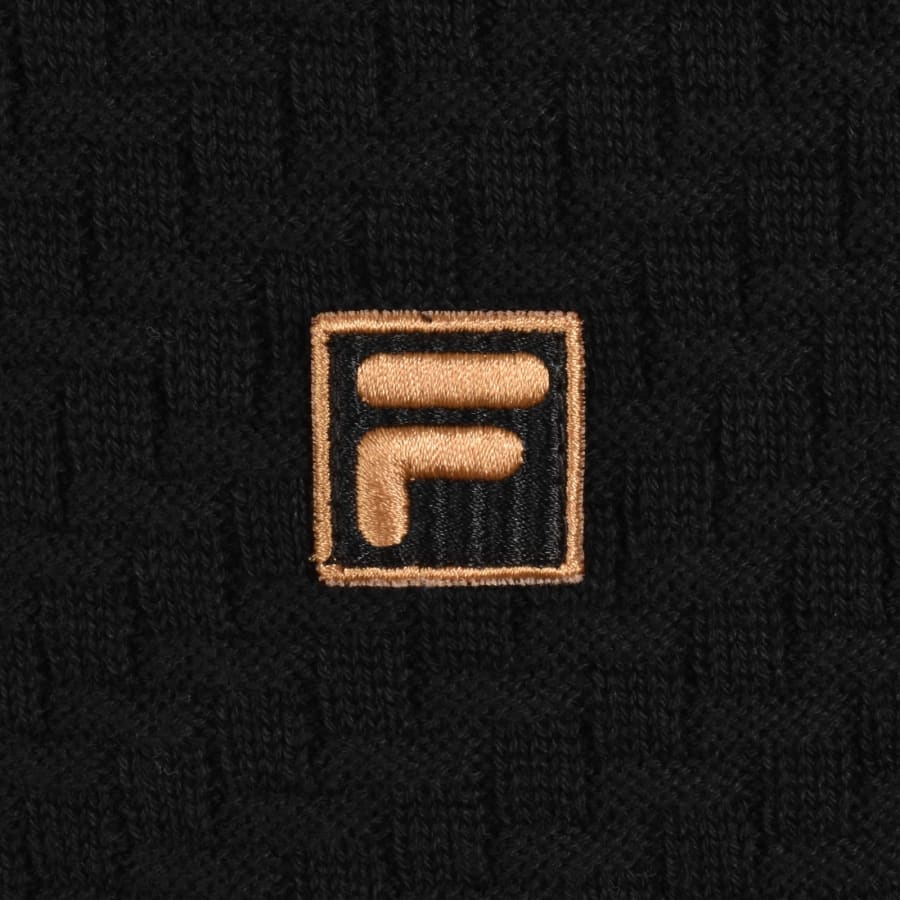 Image number 3 for Fila Brick Long Sleeve Polo T Shirt Black