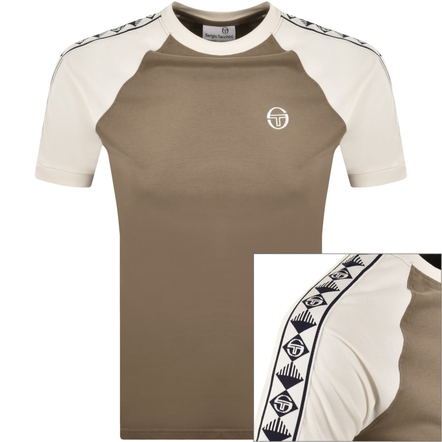 Image number 1 for Sergio Tacchini Ringer T Shirt Brown