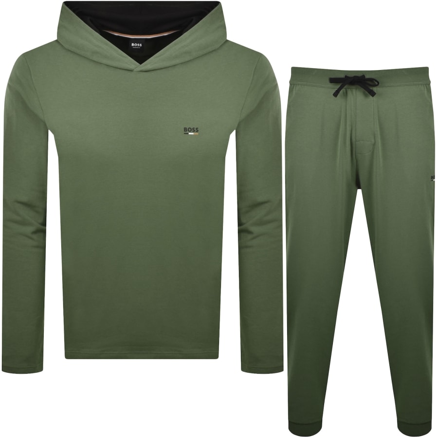 Image number 1 for BOSS Oliver Hooded Tracksuit Green