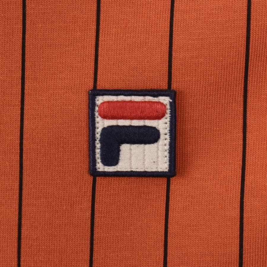 Image number 3 for Fila BB1 Stripe Polo T Shirt Orange