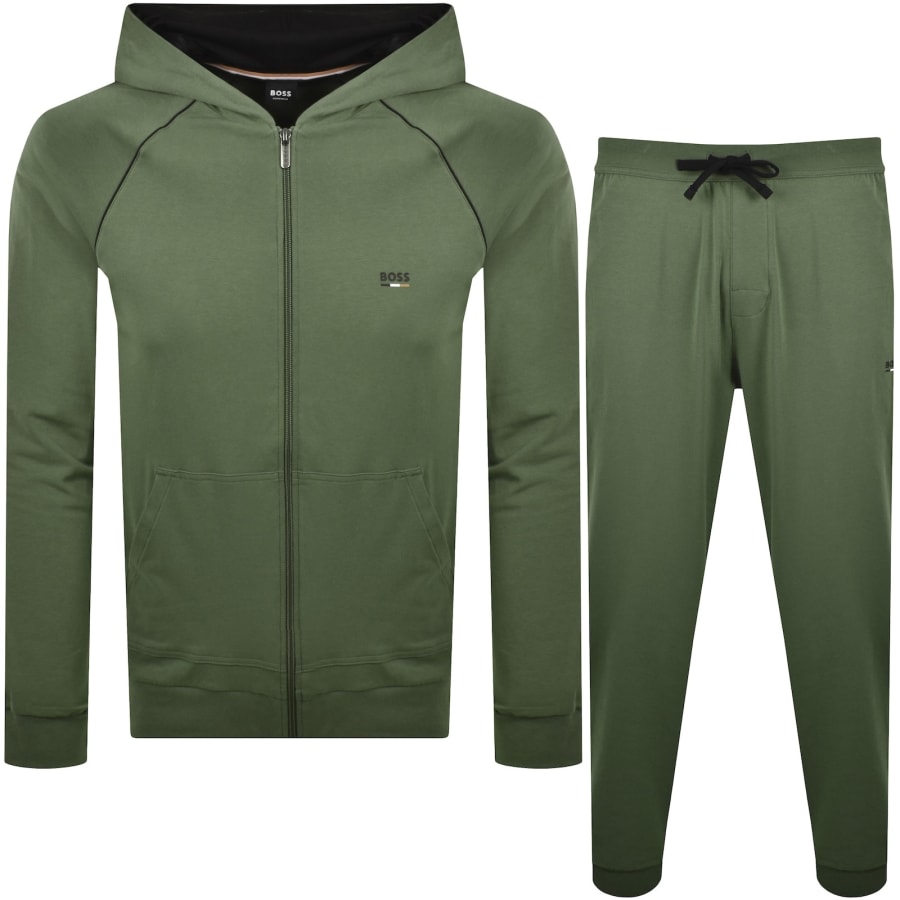 Image number 1 for BOSS Oliver Hooded Tracksuit Green