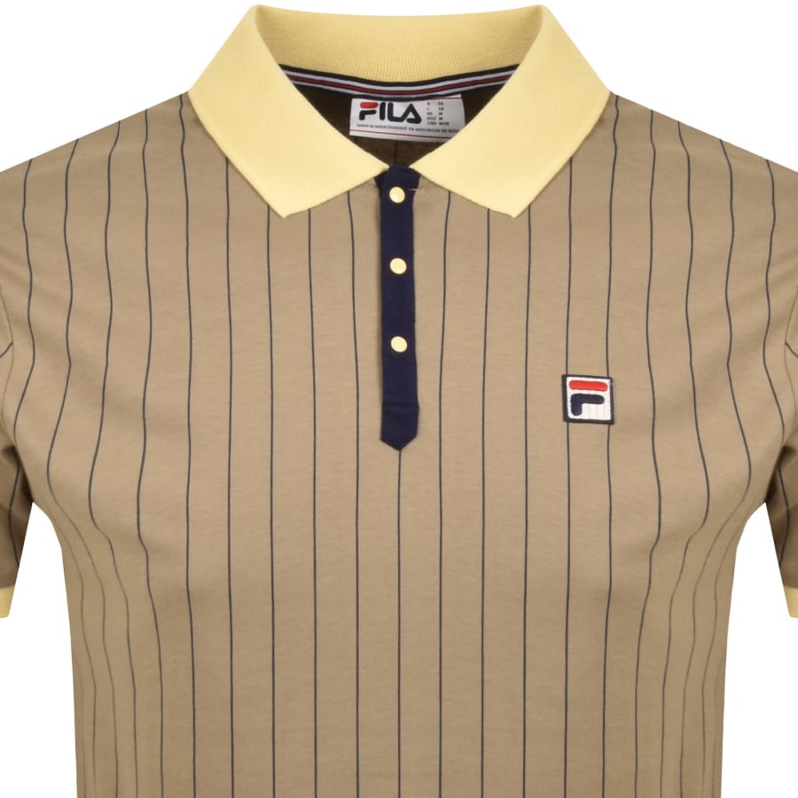 Image number 2 for Fila BB1 Stripe Polo T Shirt Brown