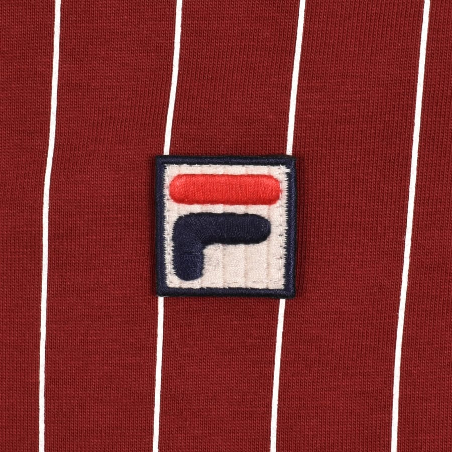Image number 3 for Fila BB1 Stripe Polo T Shirt Red