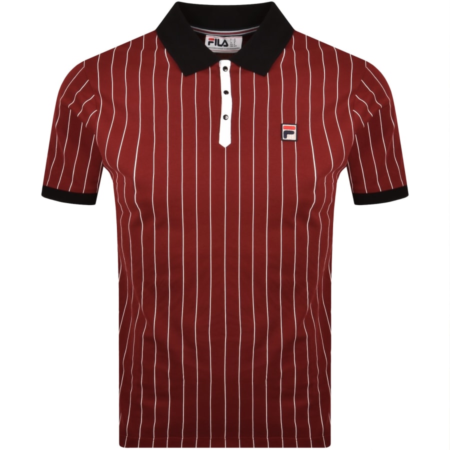 Image number 1 for Fila BB1 Stripe Polo T Shirt Red
