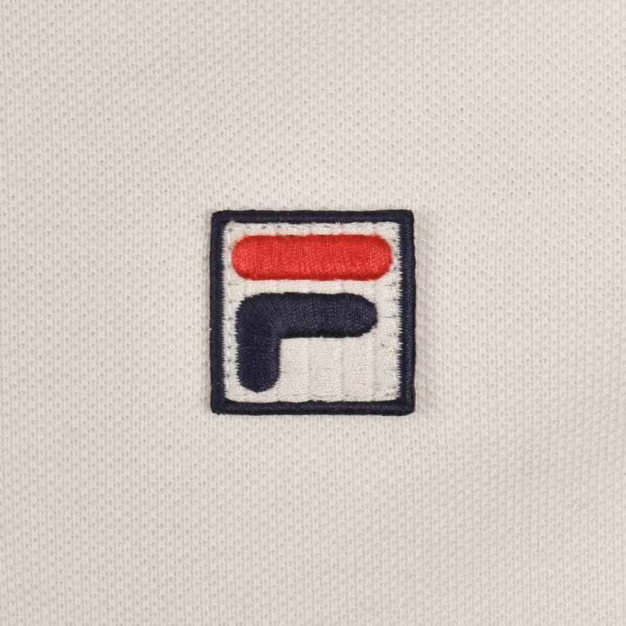 Image number 3 for Fila Vintage Monte Long Sleeve Polo T Shirt Cream