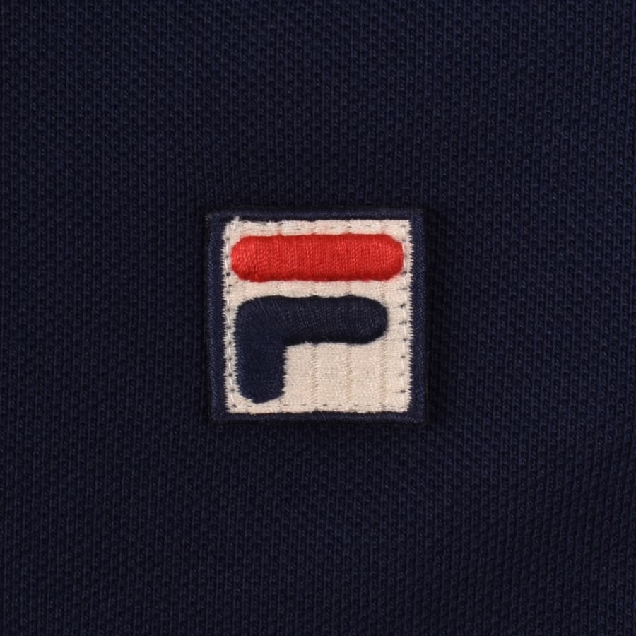 Image number 3 for Fila Vintage Monte Long Sleeve Polo T Shirt Navy