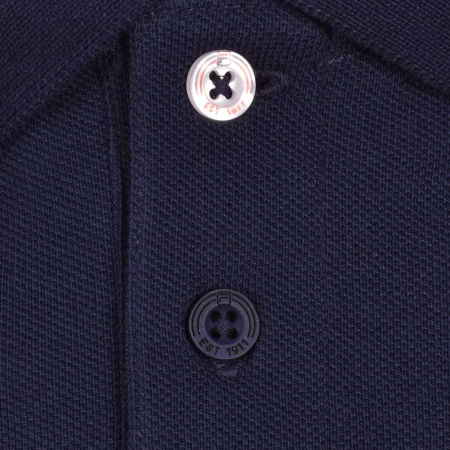 Image number 4 for Fila Vintage Monte Long Sleeve Polo T Shirt Navy