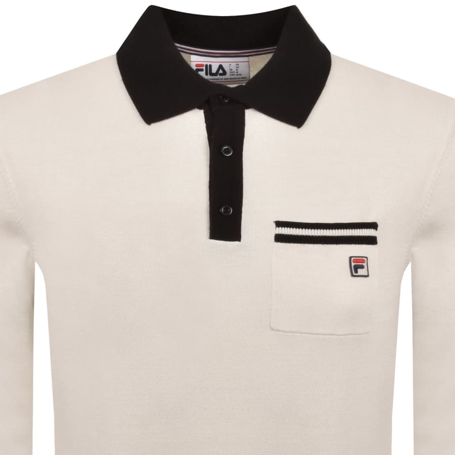 Image number 2 for Fila Francis Knitted Polo T Shirt Cream
