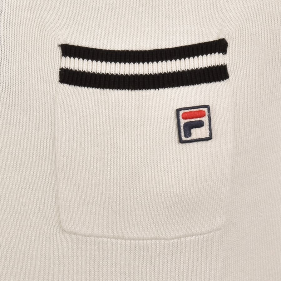 Image number 3 for Fila Francis Knitted Polo T Shirt Cream