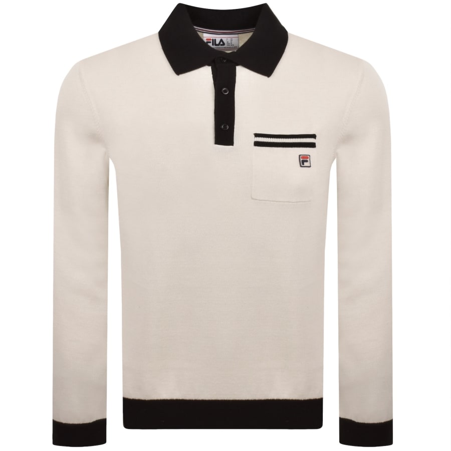 Image number 1 for Fila Francis Knitted Polo T Shirt Cream