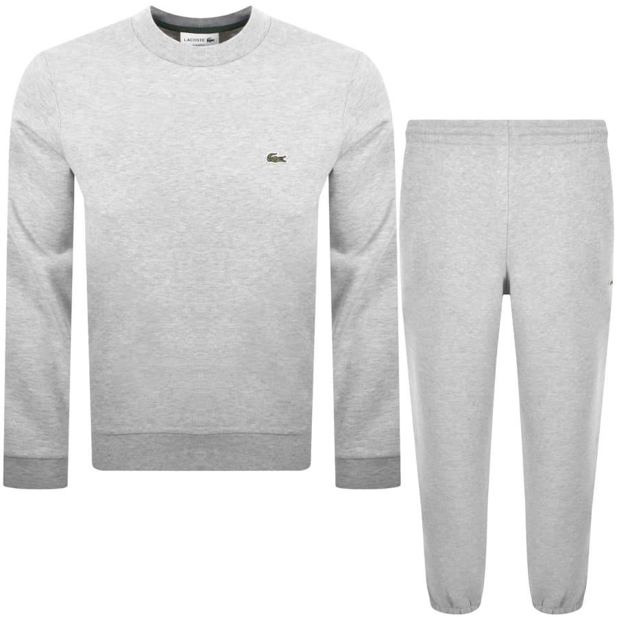Image number 1 for Lacoste Crew Neck Tracksuit Grey