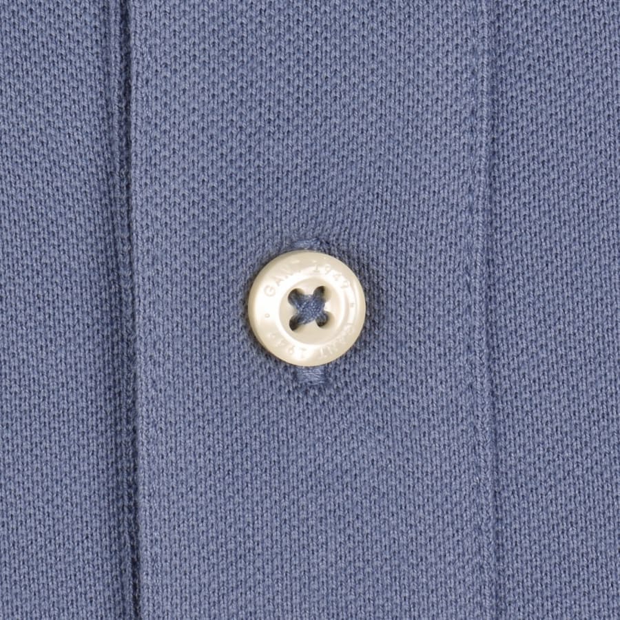 Image number 4 for Gant Regular Fit Shield Pique Polo T Shirt Blue
