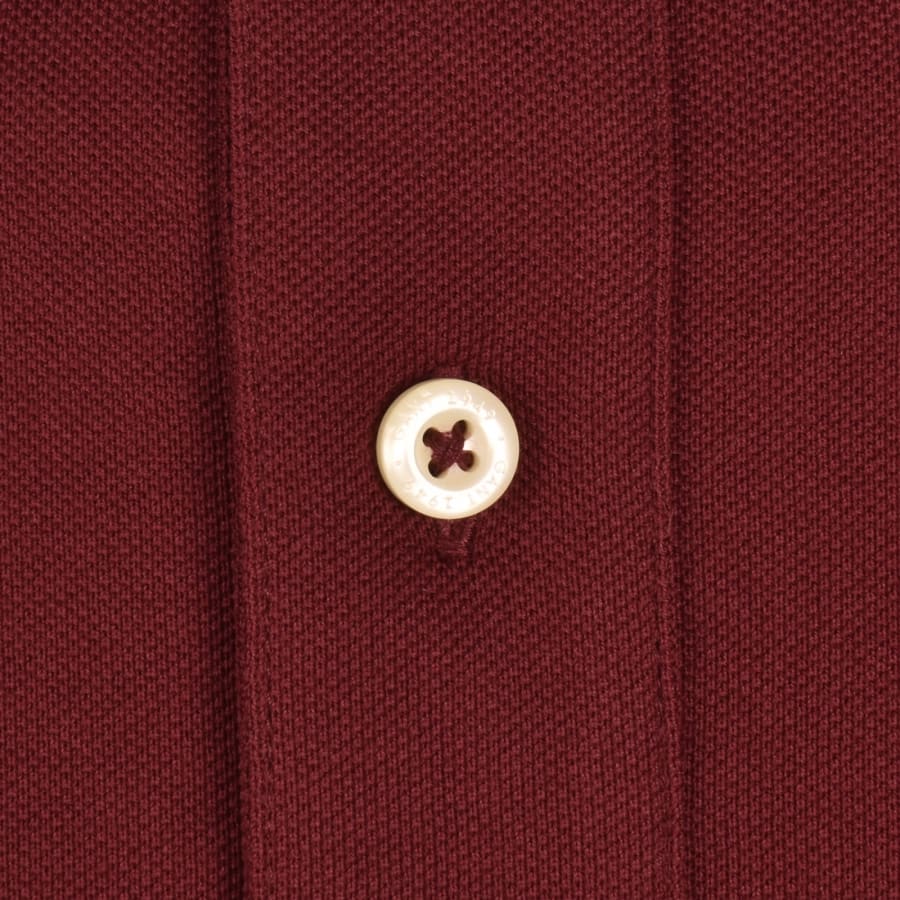 Image number 4 for Gant Regular Fit Shield Pique Polo T Shirt Red