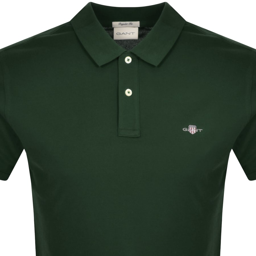 Image number 2 for Gant Regular Fit Shield Pique Polo T Shirt Green