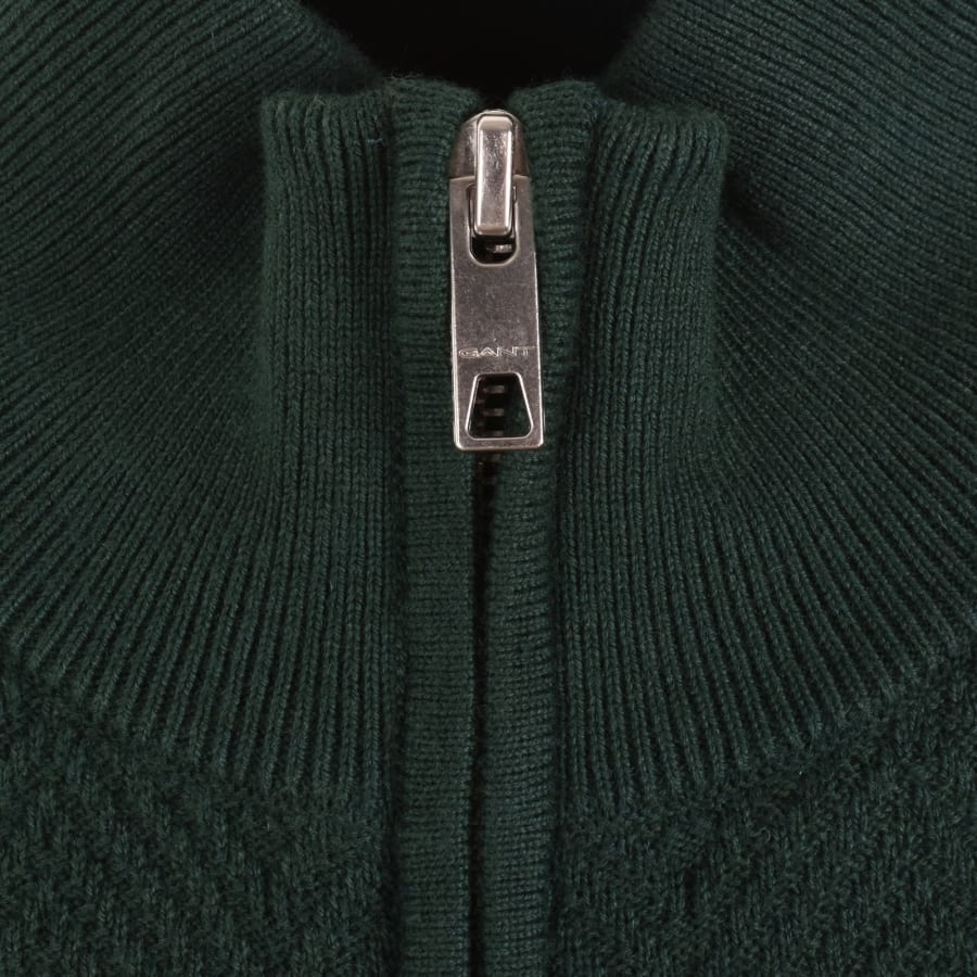 Image number 4 for Gant Knit Herringbone Sweatshirt Green