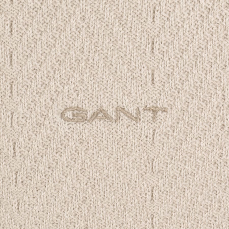 Image number 3 for Gant Knit Herringbone Sweatshirt Beige