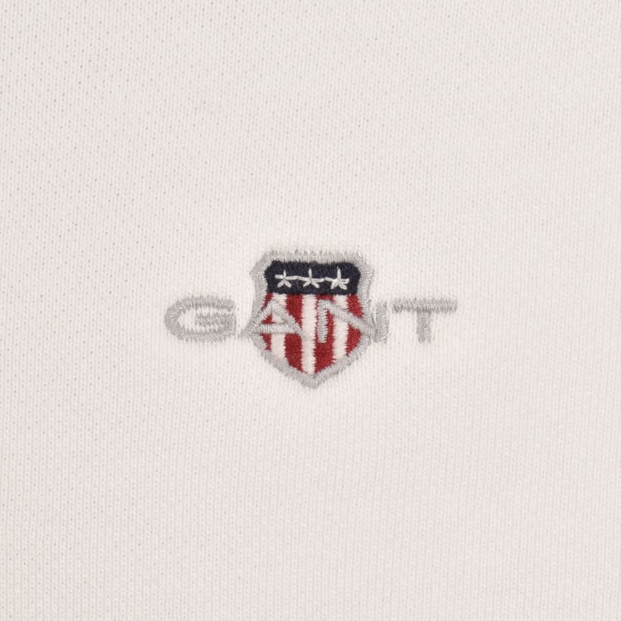 Image number 3 for Gant Shield Logo Half Zip Sweatshirt White