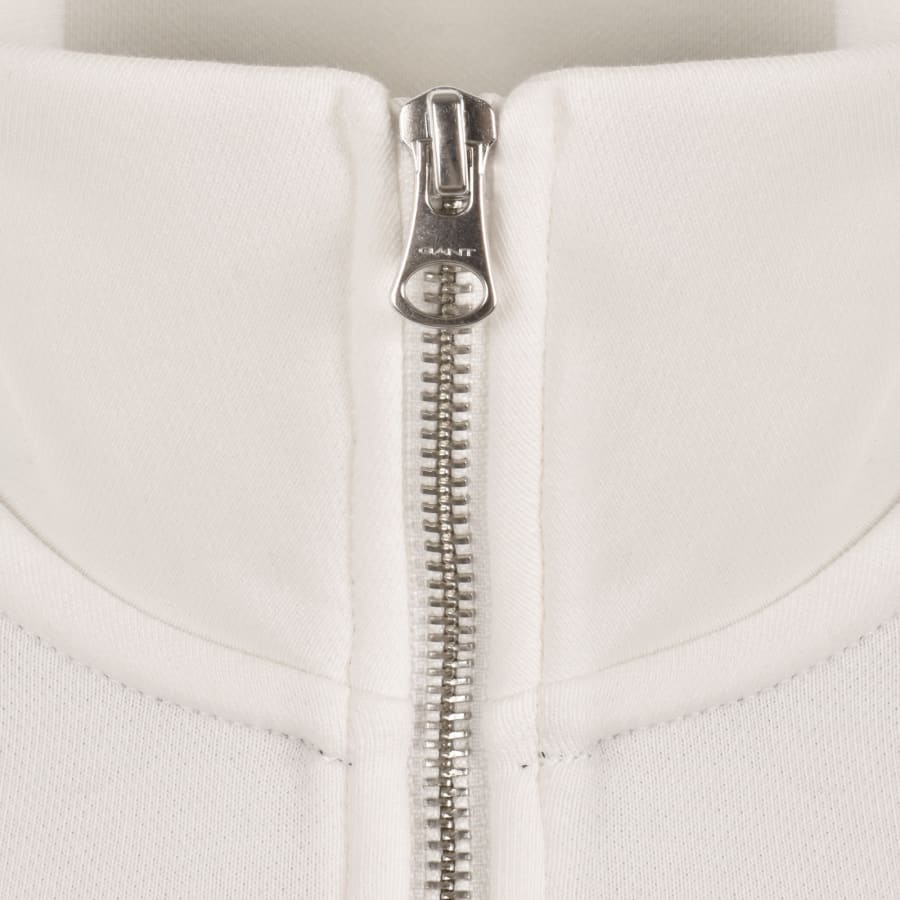 Image number 4 for Gant Shield Logo Half Zip Sweatshirt White
