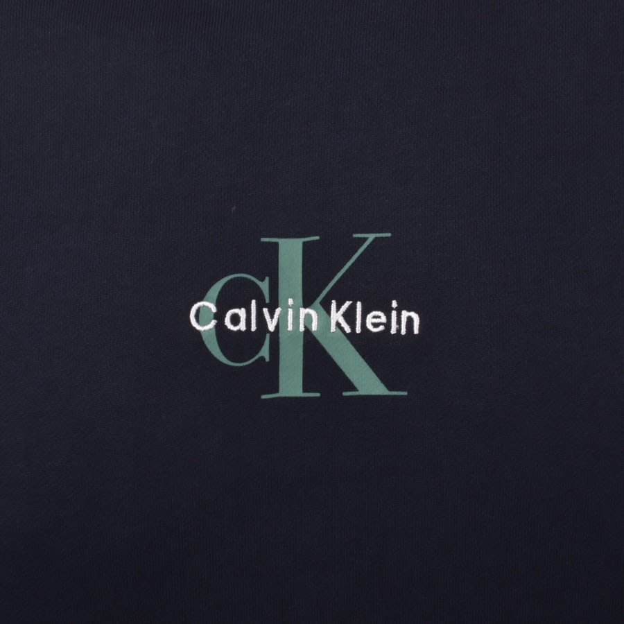 Image number 3 for Calvin Klein Jeans Logo Hoodie Navy