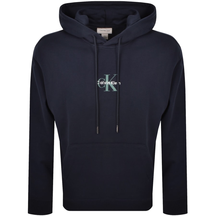 Image number 1 for Calvin Klein Jeans Logo Hoodie Navy