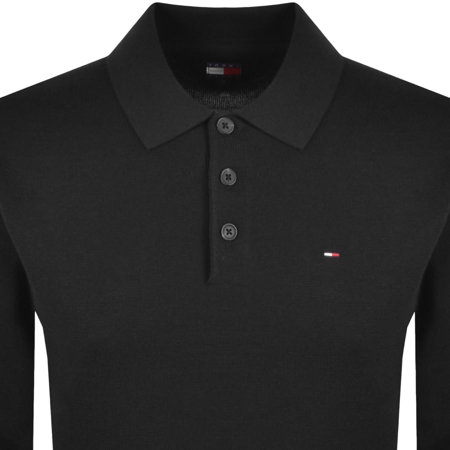 Image number 2 for Tommy Jeans Slim Fit Polo Jumper Black