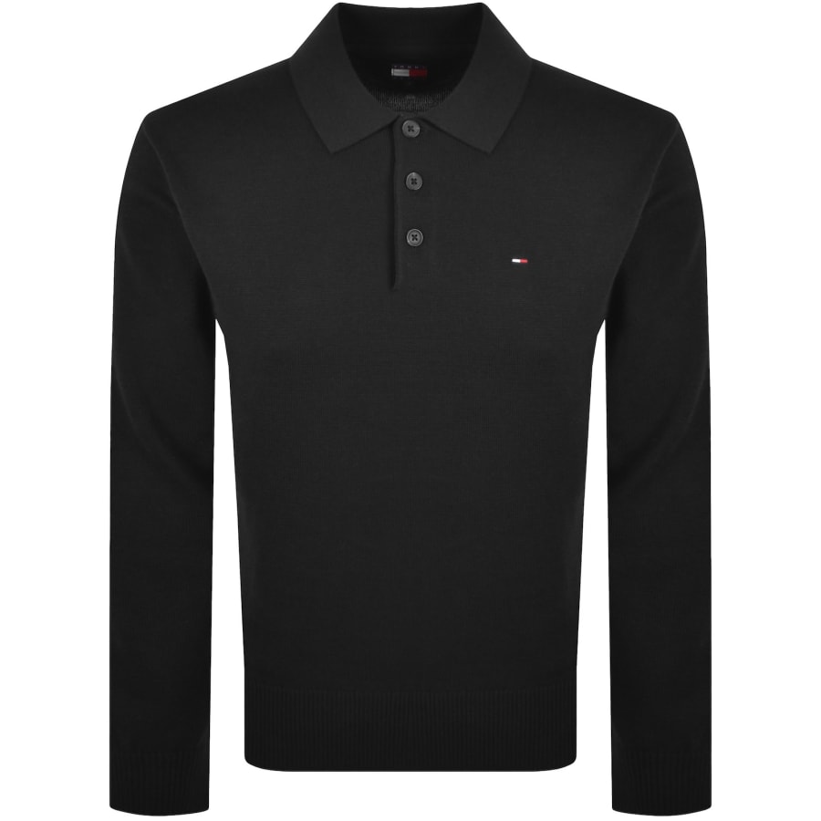 Image number 1 for Tommy Jeans Slim Fit Polo Jumper Black