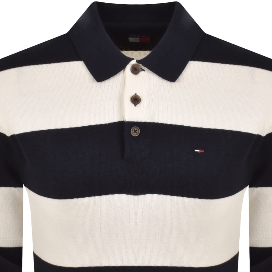 Image number 2 for Tommy Jeans Slim Fit Polo Jumper Navy