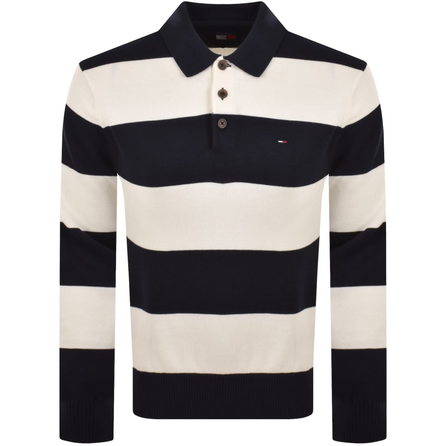 Image number 1 for Tommy Jeans Slim Fit Polo Jumper Navy