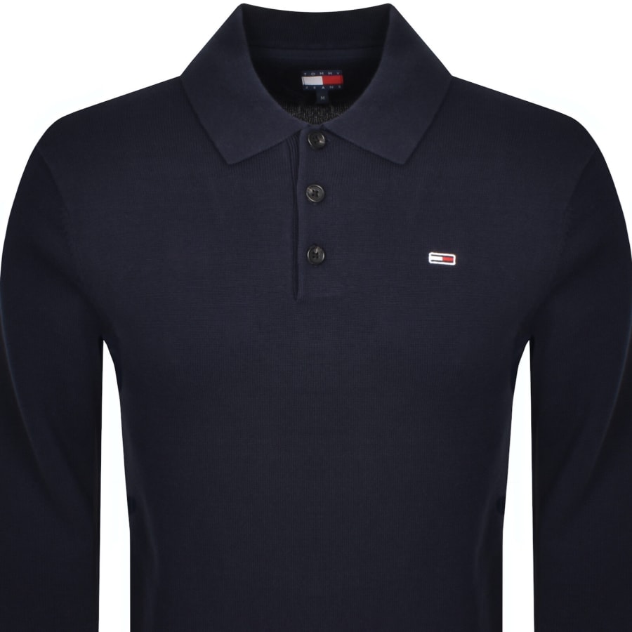 Image number 2 for Tommy Jeans Slim Fit Polo Jumper Navy
