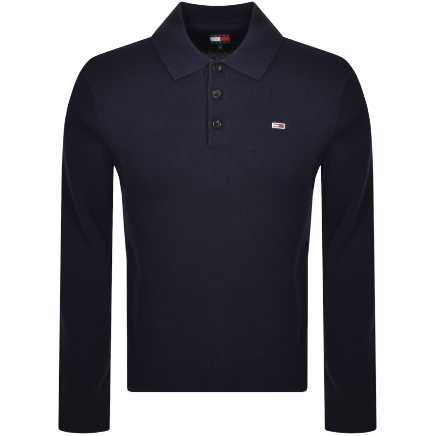 Image number 1 for Tommy Jeans Slim Fit Polo Jumper Navy