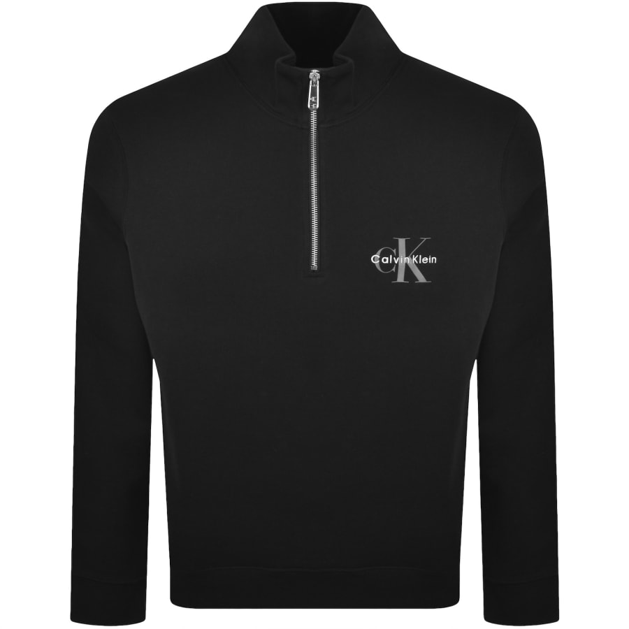 Image number 1 for Calvin Klein Jeans Monologo Zip Sweatshirt Black