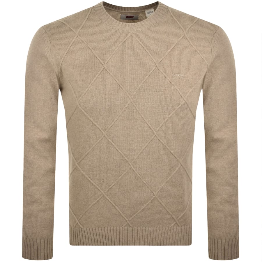 Image number 1 for Levis Crew Neck Knit Jumper Beige