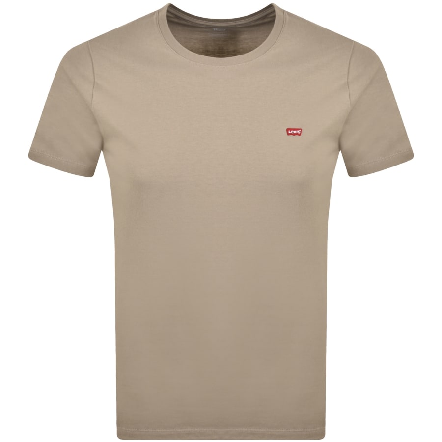 Image number 1 for Levis Original Crew Neck Logo T Shirt Beige