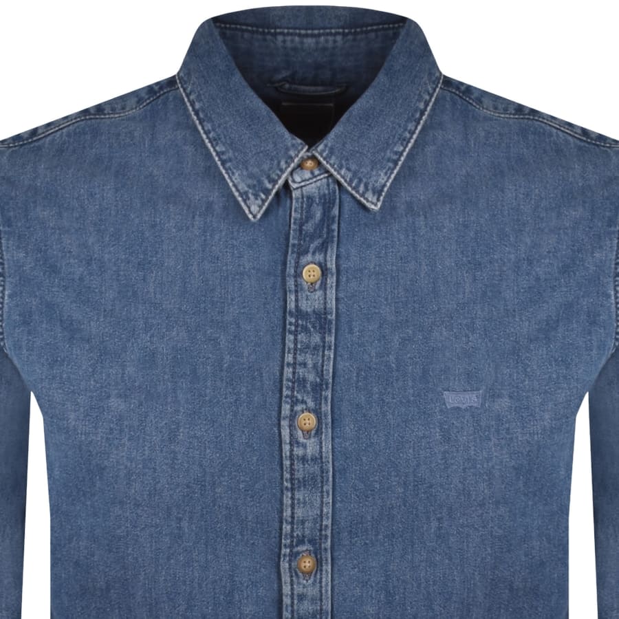 Image number 2 for Levis Long Sleeve Battery Shirt Blue