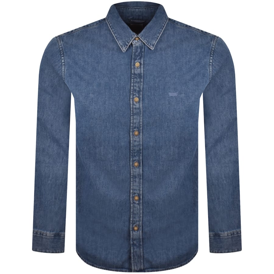 Image number 1 for Levis Long Sleeve Battery Shirt Blue