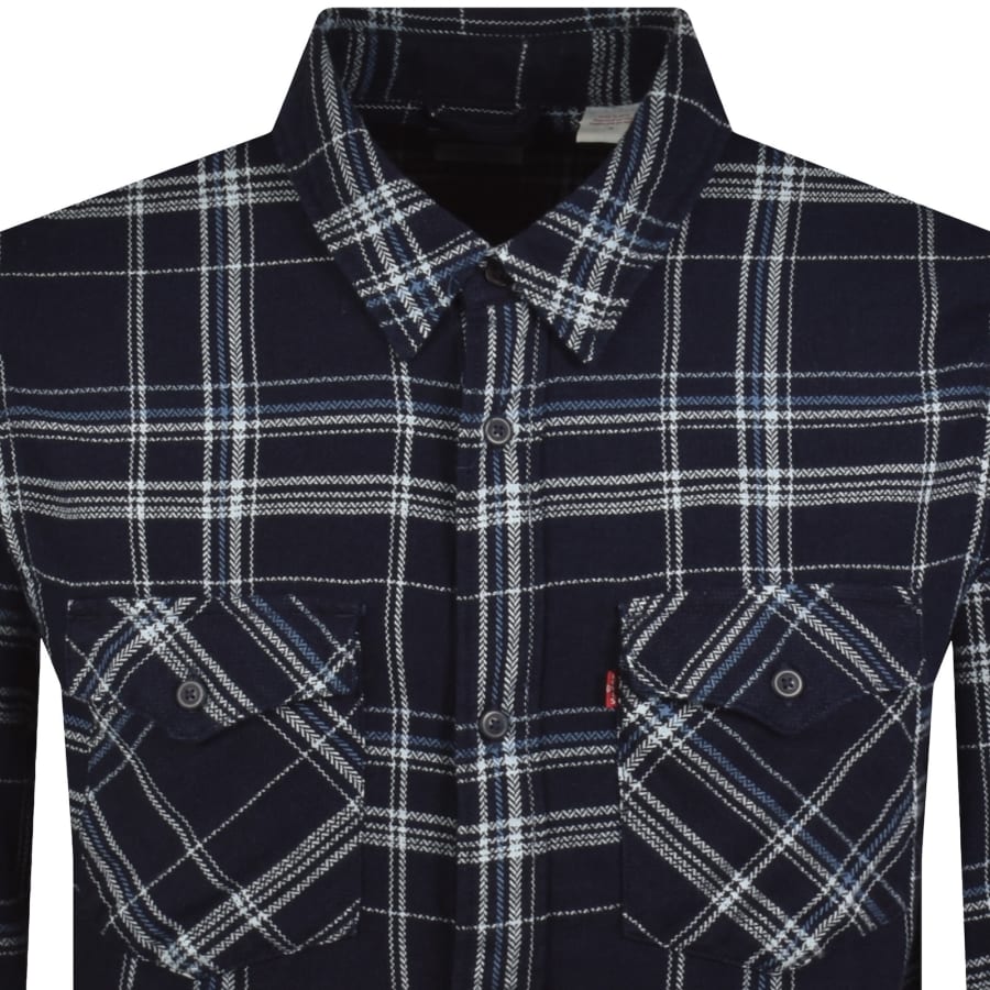 Image number 2 for Levis Long Sleeve Western Shirt Navy