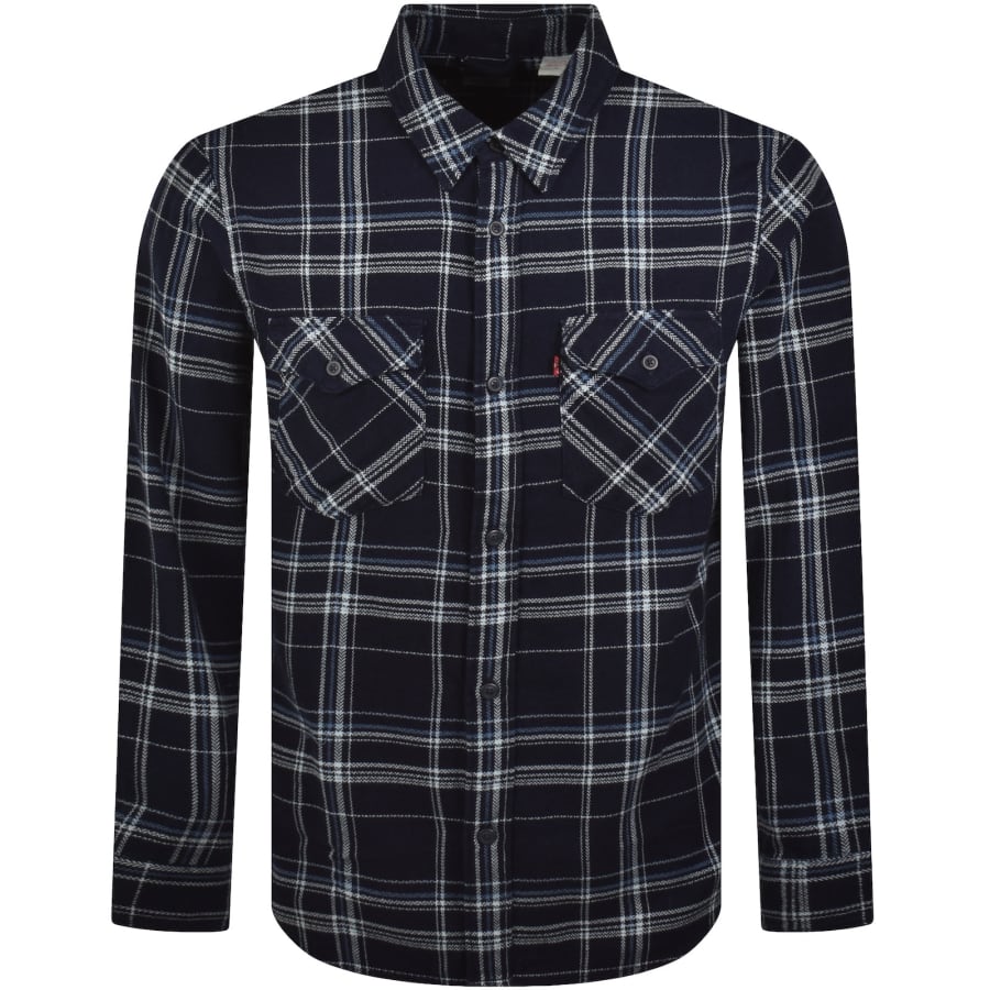 Image number 1 for Levis Long Sleeve Western Shirt Navy