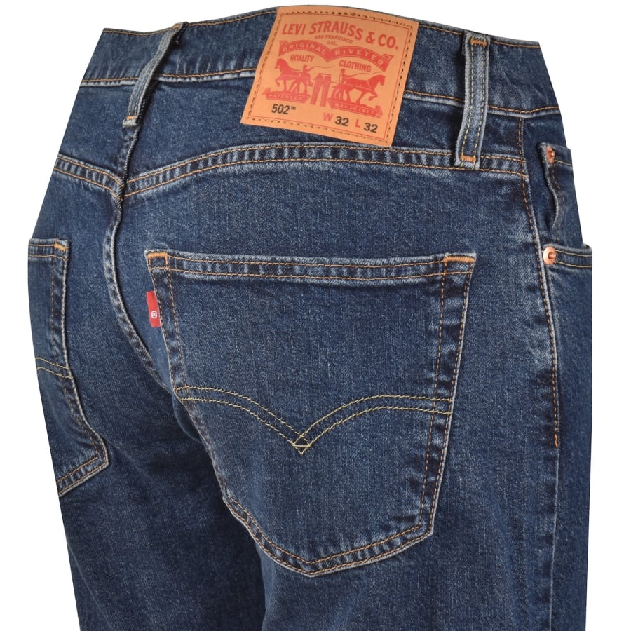 Image number 4 for Levis 502 Tapered Jeans Mid Wash Blue